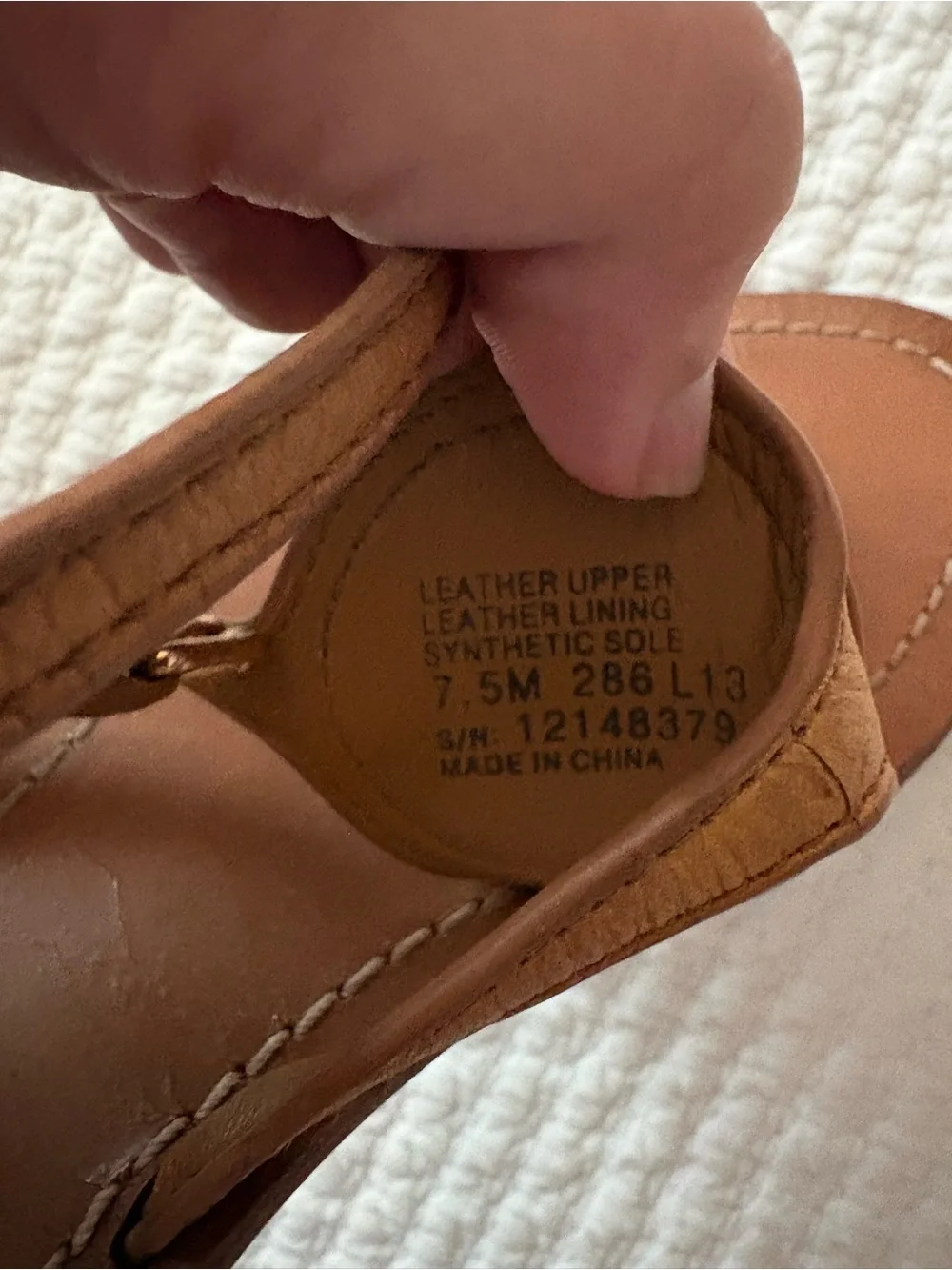 Tory Burch Chestnut Leather Logo Thong Sandals